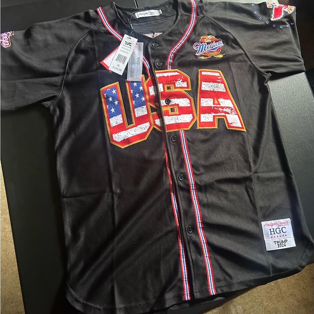 USA Black Baseball Jersey "Trump"
